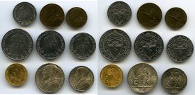 Pius XII 9-Piece Uncertified Mint Set 1945, KM-MS33. 9-Piece Mint Set which includes KM31-KM39, as follows 5, 10, 20, 50 Centesimi, Lira, 2, 5, 10 and...