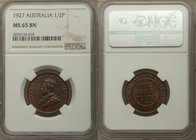 4-Piece Lot of Certified Assorted Issues, 1) Australia: George V 1/2 Penny 1927-(m) - MS65 Brown NGC, KM22 2) China: Kwangtung. Kuang-hsü 20 Cents ND ...