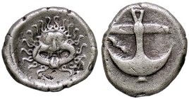 GRECHE - TRACIA - Apollonia Pontica - Dracma - Testa della Gorgone di fronte /R Ancora, nel campo gambero e lettera A S. Cop. 456 (AG g. 2,57)
BB