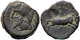 GRECHE - NUMIDIA - Micipsa (148-118 a.C.) - AE 27 - Testa laureata di Masinissa a s. /R Cavallo impennato a s.; sotto, due lettere puniche Sear 6594 (...