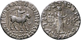 GRECHE - RE BACTRIANI e INDO-GRECI - Azes I (57-35 a.C.) - Tetradracma - Il Re a cavallo con lancia, a d. /R Divinità femminile con palma e lampada Mi...