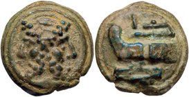 ROMANE REPUBBLICANE - AES GRAVE - Roma (289-225 a.C.) - Asse - Testa di Giano /R Prua di nave a s., sopra I Cr. 41/5; Mont. 552 (AE g. 79,15)
bel BB