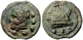 ROMANE REPUBBLICANE - AES GRAVE - Roma (289-225 a.C.) - Quadrante - Testa di Ercole a s.; dietro, tre globetti /R Prua di nave a d.; sotto, tre globet...