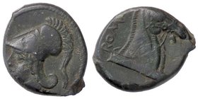 ROMANE REPUBBLICANE - ANONIME - Monete romano-campane (280-210 a.C.) - Litra - Testa di Minerva a s. /R Protome equina a d. Cr. 17/1a (AE g. 4,19)
BB...
