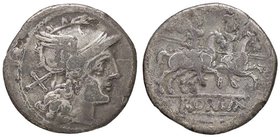ROMANE REPUBBLICANE - ANONIME - Monete senza simboli (dopo 211 a.C.) - Denario - Testa di Roma a d. /R I Dioscuri a cavallo verso d. Cr. 46/1 (AG g. 3...