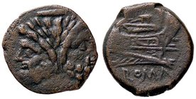 ROMANE REPUBBLICANE - ANONIME - Monete con simboli o monogrammi (211-170 a.C.) - Asse - Testa di Giano /R Prua di nave a d. Cr. 97/28 (AE g. 3,9)
BB