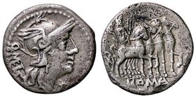 ROMANE REPUBBLICANE - CAECILIA - Q. Caecilius Metellus (130 a.C.) - Denario - Testa di Roma a d. /R Giove su quadriga verso d. B. 21; Cr. 256/1 (AG g....