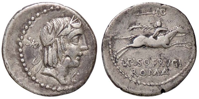 ROMANE REPUBBLICANE - CALPURNIA - L. Calpurnius Piso Frugi (90 a.C.) - Denario -...