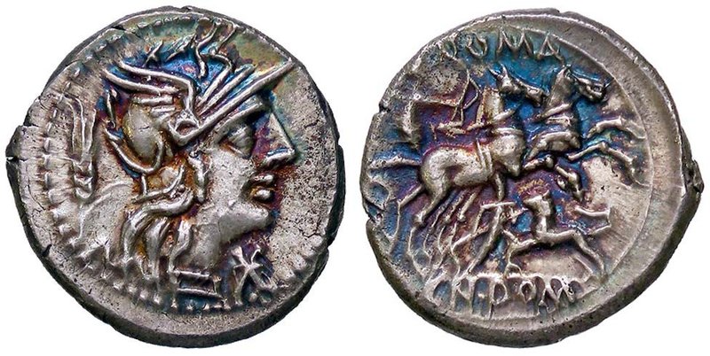 ROMANE REPUBBLICANE - DOMITIA - Cn. Domitius Ahenobarbus (128 a.C.) - Denario - ...