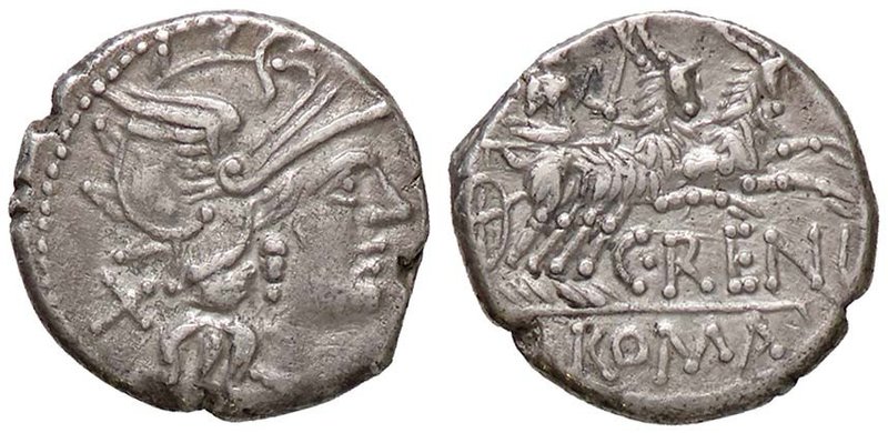 ROMANE REPUBBLICANE - RENIA - C. Renius (138 a.C.) - Denario - Testa di Roma a d...