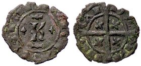 ZECCHE ITALIANE - BRINDISI - Carlo I d'Angiò (1266-1278) - Denaro - Nel campo K coronata /R Croce passante accantonata da quattro gigli CNI 227; MIR 3...