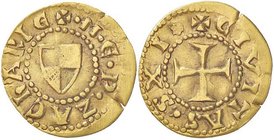 ZECCHE ITALIANE - CHIOS - Manuele e Paleologo Zaccaria (1307-1310) - Quarto di ducato - Scudo quadripartito /R Croce patente Lun. manca; Mazarakis 1 R...