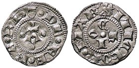 ZECCHE ITALIANE - FERRARA - Nicolò II D'Este (1361-1388) - Marchesino - Lettere ChIO attorno a globetto /R Grande A CNI 1/6; MIR 218 R (AG g. 1,12)Gra...