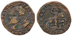 ZECCHE ITALIANE - FERRARA - Paolo V (1605-1621) - Quattrino 1613 A. VIII - Busto a s. con camauro /R San Giorgio a cavallo a d. trafigge il drago CNI ...