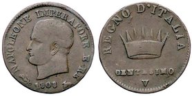 ZECCHE ITALIANE - VENEZIA - Napoleone I, Re d'Italia (1805-1814) - Centesimo 1808 Mont. 56a; Gig. 236b RRRR CU Il Montenegro e il Gigante non riportan...