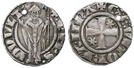 ZECCHE ITALIANE - VOLTERRA - Ranieri degli Ubertini (1252-1258) - Grosso agontano - Il Vescovo benedicente /R Croce patente CNI 1/2 e 4; MIR 613 (AG g...