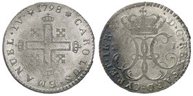 SAVOIA - Carlo Emanuele IV (1796-1800) - Soldo 1798 CNI 15; Mont. 26 MI
SPL
