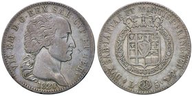 SAVOIA - Vittorio Emanuele I (1802-1821) - 5 Lire 1820 Pag. 14; Mont. 28 R AG
qBB