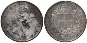 SAVOIA - Carlo Alberto (1831-1849) - 5 Lire 1831 G Pag. 229a; Mont. 105 RR AG Croce stretta
meglio di MB