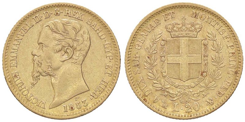 SAVOIA - Vittorio Emanuele II (1849-1861) - 20 Lire 1853 G Pag. 343; Mont. 9 AU ...