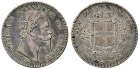 SAVOIA - Vittorio Emanuele II Re eletto (1859-1861) - Lira 1860 F Pag. 441a; Mont. 117 AG Mano con scettro e titolatura oltre la barba
BB/BB+