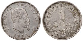 SAVOIA - Vittorio Emanuele II Re d'Italia (1861-1878) - Lira 1863 M Valore Pag. 516; Mont. 208 R AG
qBB