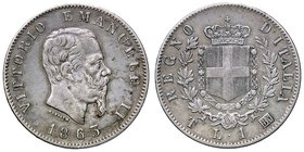 SAVOIA - Vittorio Emanuele II Re d'Italia (1861-1878) - Lira 1863 T Stemma Pag. 515; Mont. 203 NC AG
BB