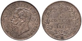 SAVOIA - Vittorio Emanuele II Re d'Italia (1861-1878) - 5 Centesimi 1861 M Pag. 552; Mont. 246 CU
SPL/qFDC
