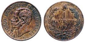 SAVOIA - Vittorio Emanuele II Re d'Italia (1861-1878) - Centesimo 1867 T Pag. 566; Mont. 263 RR CU
qSPL