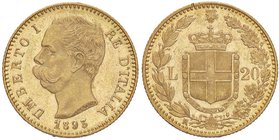 SAVOIA - Umberto I (1878-1900) - 20 Lire 1893 Pag. manca; Mont. 30 RR AU 1 ribattuto
qFDC/FDC