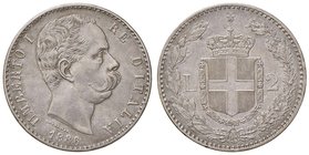 SAVOIA - Umberto I (1878-1900) - 2 Lire 1886 Pag. 596; Mont. 41 AG Colpetto
BB-SPL