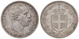 SAVOIA - Umberto I (1878-1900) - 2 Lire 1897 Pag. 598; Mont. 43 AG Colpetto
qSPL/SPL