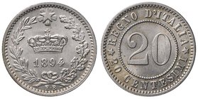 SAVOIA - Umberto I (1878-1900) - 20 Centesimi 1894 KB Pag. 611; Mont. 58 NI Delicata patina
FDC