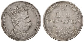 SAVOIA - Eritrea - 2 Lire 1890 Pag. 632; Mont. 82 R AG Colpetto
BB+