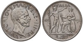 SAVOIA - Vittorio Emanuele III (1900-1943) - 20 Lire 1928 A VI Littore Pag. 673; Mont. 67 R AG Segni al R/
SPL