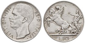 SAVOIA - Vittorio Emanuele III (1900-1943) - 10 Lire 1927 ** Biga Pag. 692a; Mont. 90 AG
qSPL