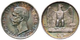 SAVOIA - Vittorio Emanuele III (1900-1943) - 5 Lire 1927 ** Aquiletta Pag. 710a; Mont. 120 AG Patina intensa
FDC