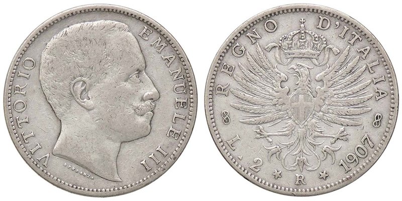 SAVOIA - Vittorio Emanuele III (1900-1943) - 2 Lire 1907 Aquila Pag. 731; Mont. ...