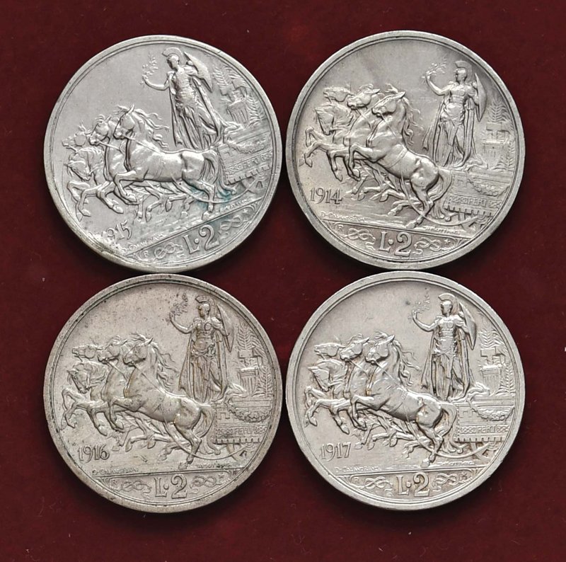 SAVOIA - Vittorio Emanuele III (1900-1943) - 2 Lire 1914÷17 Quadriga Briosa Pag....
