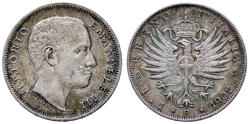 SAVOIA - Vittorio Emanuele III (1900-1943) - Lira 1902 Aquila Pag. 764; Mont. 18...