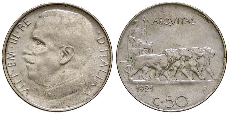 SAVOIA - Vittorio Emanuele III (1900-1943) - 50 Centesimi 1921 L Pag. 802; Mont....