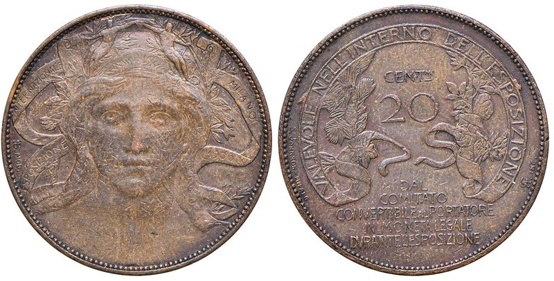 SAVOIA - Vittorio Emanuele III (1900-1943) - 20 Centesimi 1906 Fiera di Milano P...
