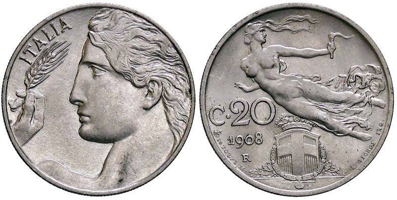 SAVOIA - Vittorio Emanuele III (1900-1943) - 20 Centesimi 1908 Pag. 829; Mont. 2...