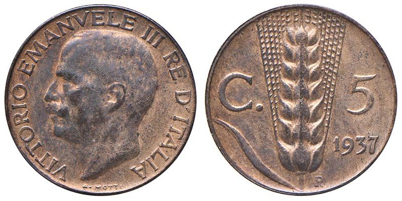 SAVOIA - Vittorio Emanuele III (1900-1943) - 5 Centesimi 1937 Spiga Pag. 916; Mo...