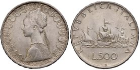 REPUBBLICA ITALIANA - Repubblica Italiana (monetazione in lire) (1946-2001) - 500 Lire 1959 - Caravelle Mont. 4 AG
FDC