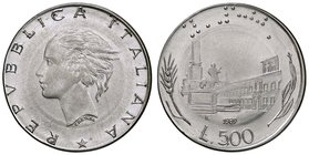REPUBBLICA ITALIANA - Repubblica Italiana (monetazione in lire) (1946-2001) - 500 Lire 1989 RR AC Tondello centrale in italma
FDC