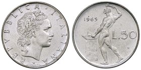 REPUBBLICA ITALIANA - Repubblica Italiana (monetazione in lire) (1946-2001) - 50 Lire 1965 Mont. 32 AC
FDC