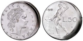 REPUBBLICA ITALIANA - Repubblica Italiana (monetazione in lire) (1946-2001) - 50 Lire 1981 Att. J 36o AC Scodellata
FDC