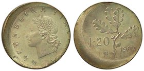 REPUBBLICA ITALIANA - Repubblica Italiana (monetazione in lire) (1946-2001) - 20 Lire 1982 Att. tipo I37g BT Tondello deformato a cappello
FDC