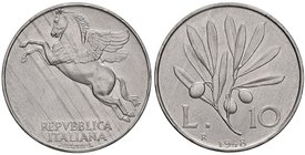 REPUBBLICA ITALIANA - Repubblica Italiana (monetazione in lire) (1946-2001) - 10 Lire 1948 Mont. 6 NC IT Macchie a strisce al D/
FDC